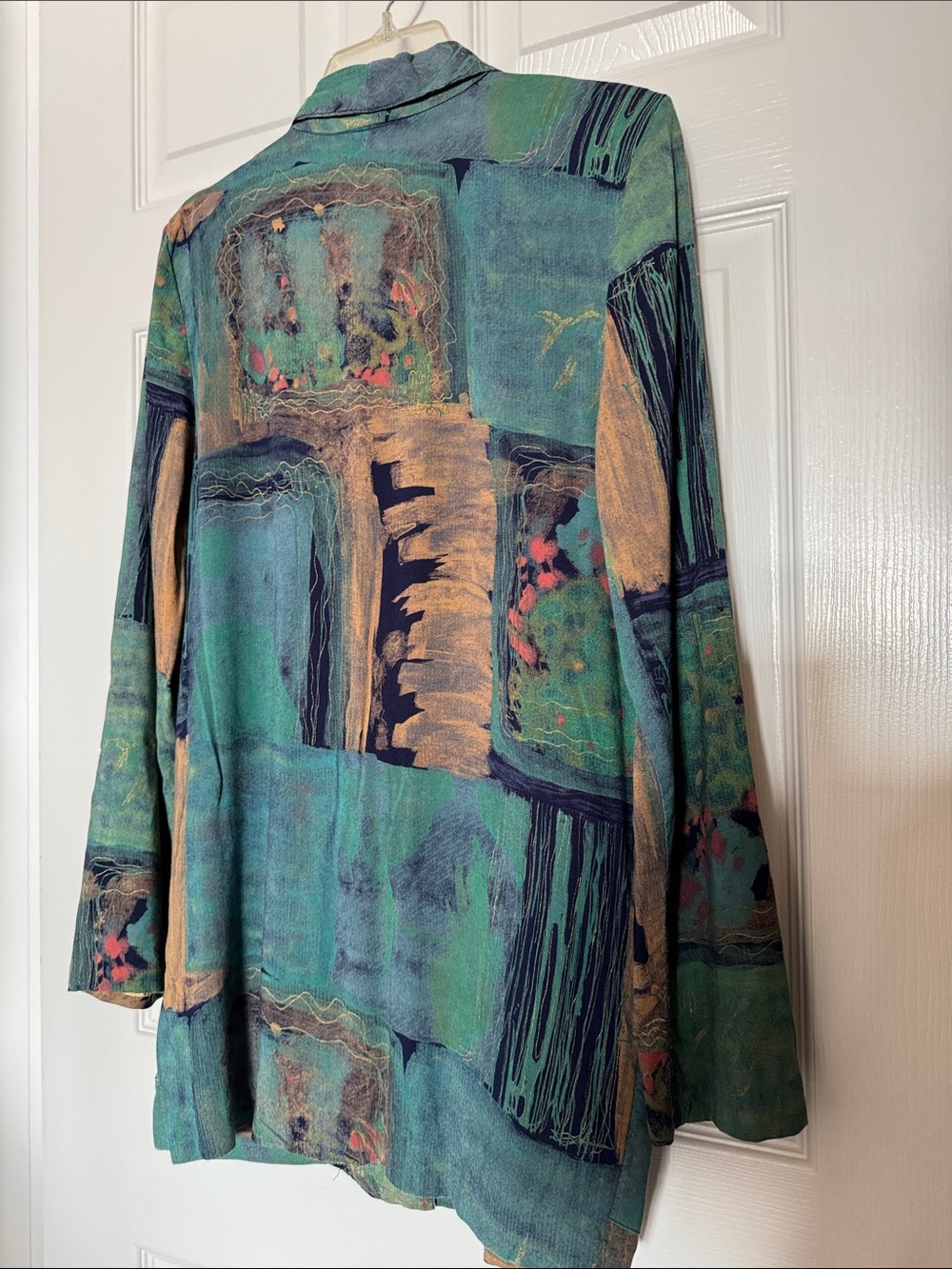 Kensington Square Single-Breasted Multi Color Abstract Print Blazer - Picture 3 of 8